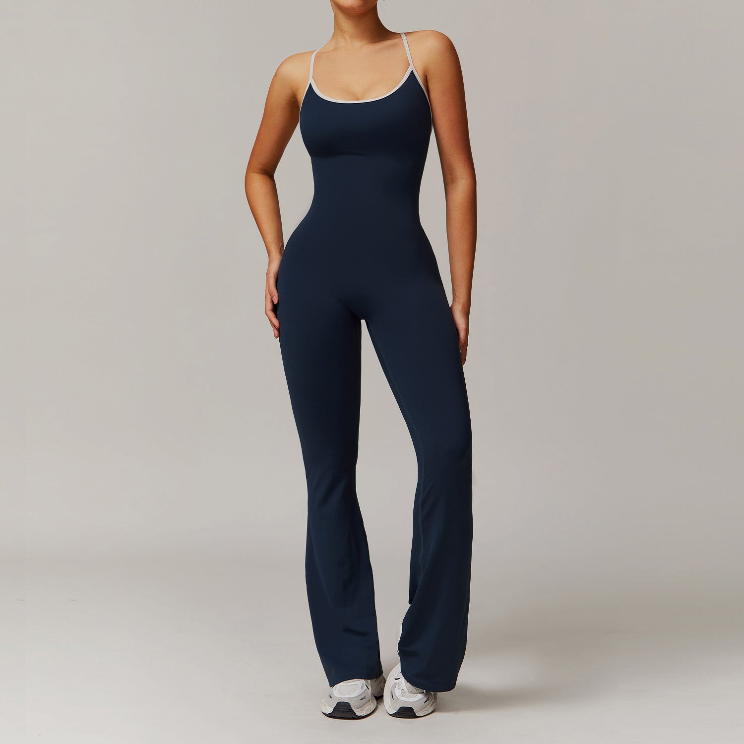 STRAPPY SEXY AND FLARED JUMPSUIT