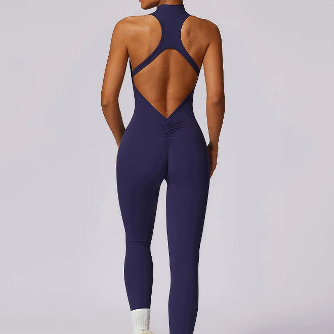 SCULPTING HIGH-NECK JUMPSUIT