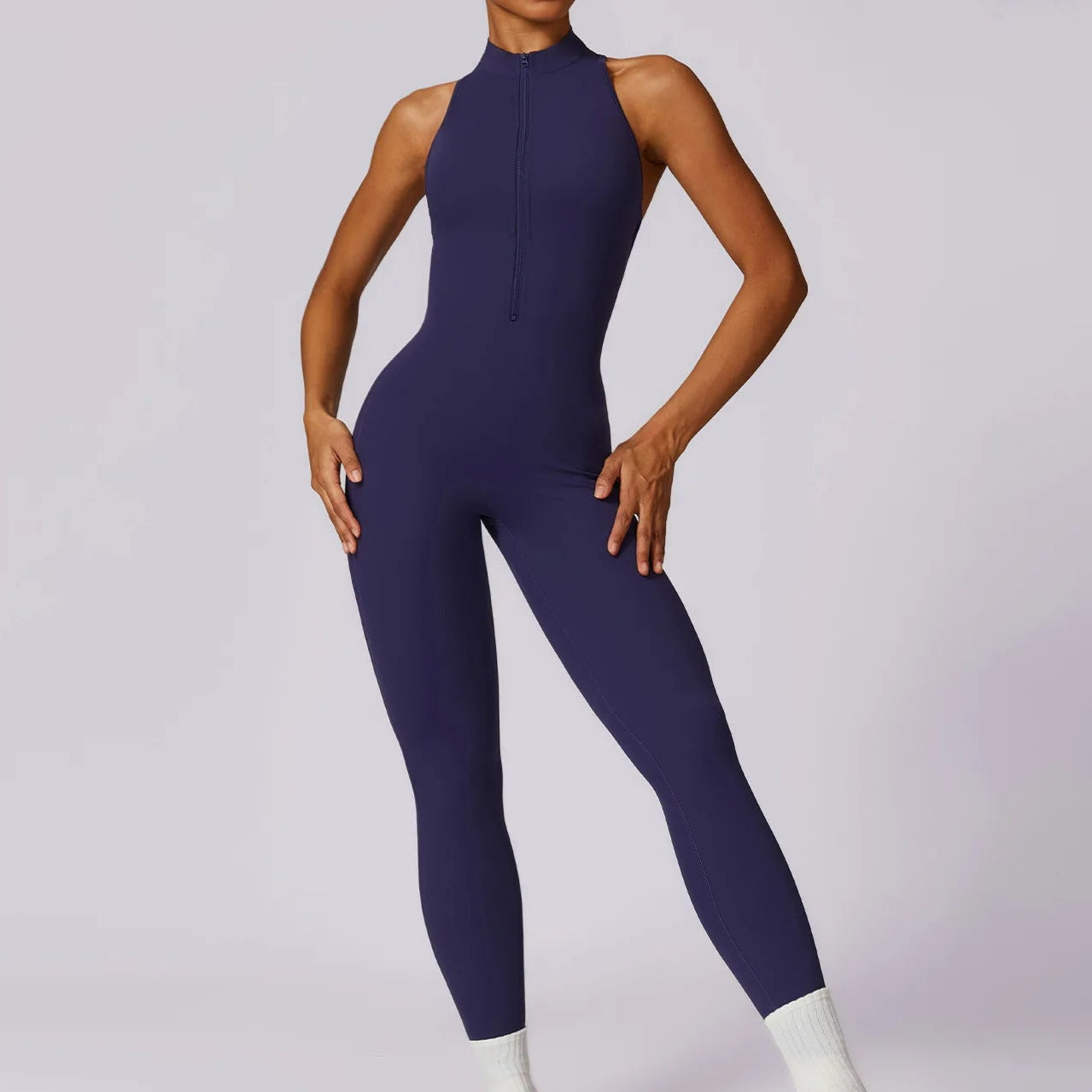 SCULPTING HIGH-NECK JUMPSUIT