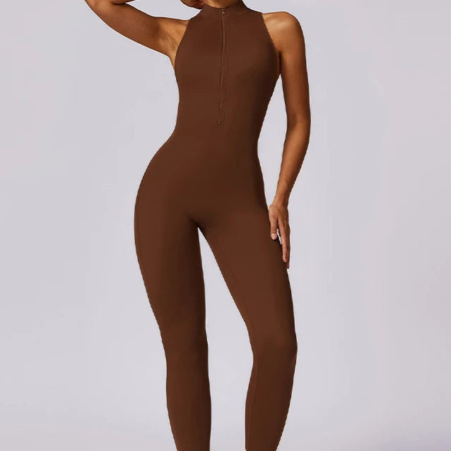 SCULPTING HIGH-NECK JUMPSUIT