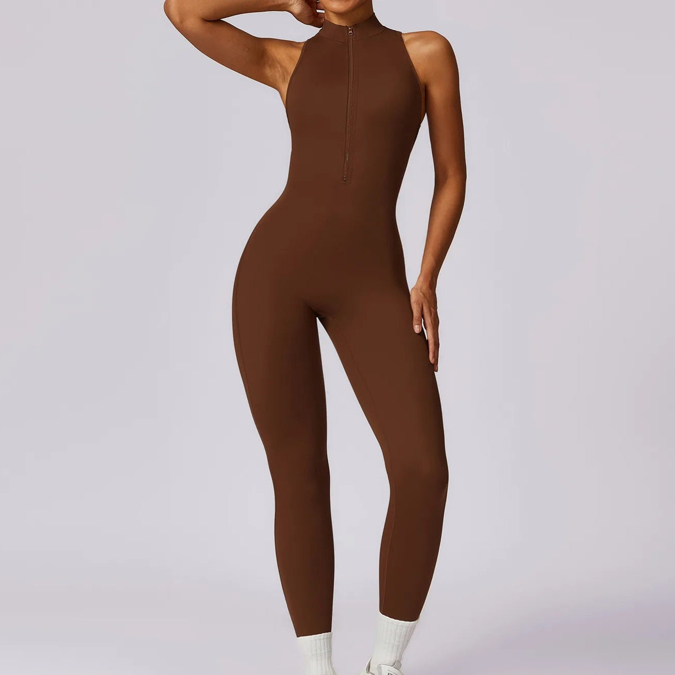 SCULPTING HIGH-NECK JUMPSUIT