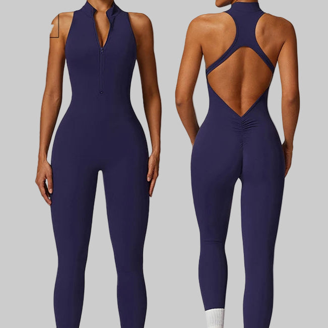 SCULPTING HIGH-NECK JUMPSUIT