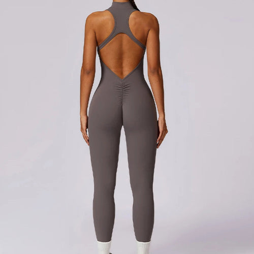 SCULPTING HIGH-NECK JUMPSUIT