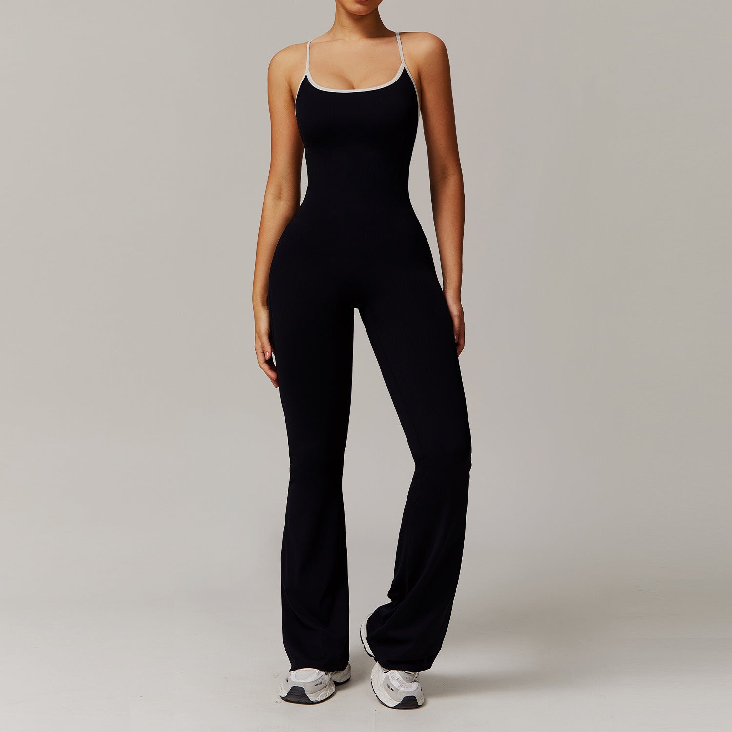 STRAPPY SEXY AND FLARED JUMPSUIT