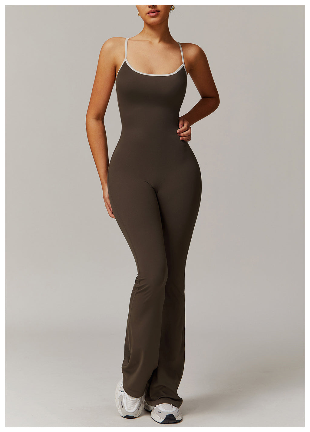 STRAPPY SEXY AND FLARED JUMPSUIT
